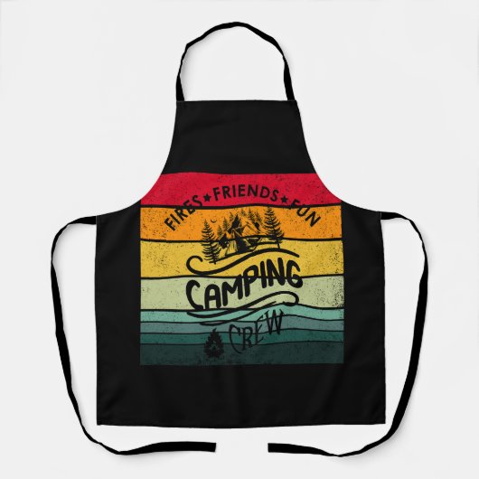 Grappige campingcrew slogan fun camper vrienden schort (Voorkant)