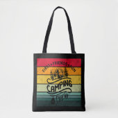 Grappige campingcrew slogan fun camper vrienden tote bag (Voorkant)
