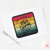 Grappige campingcrew slogan fun camper vrienden vierkante sticker (Envelop)