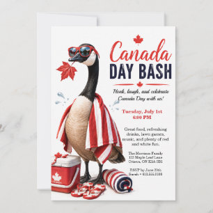 Grappige Canada Goose Canada Day Feest BBQ Zwembad Kaart