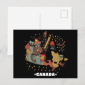 Grappige Canada kaart bever hockey muts (Voorkant / Achterkant)