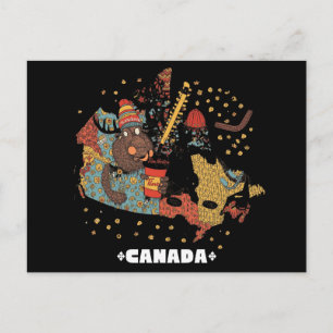 Grappige Canada kaart bever hockey muts