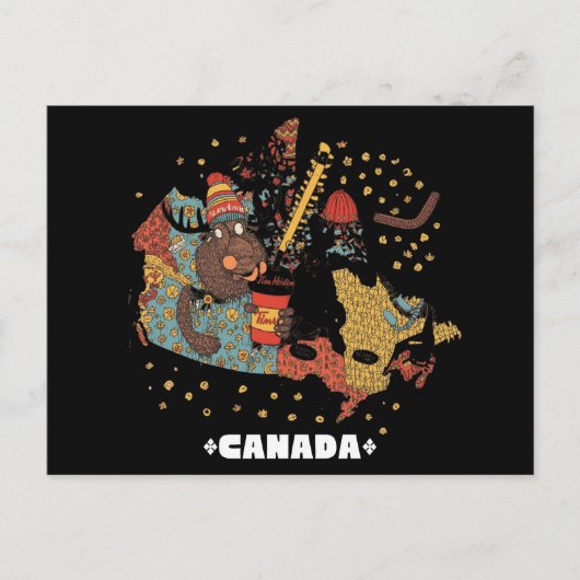 Grappige Canada kaart bever hockey muts (Voorkant)