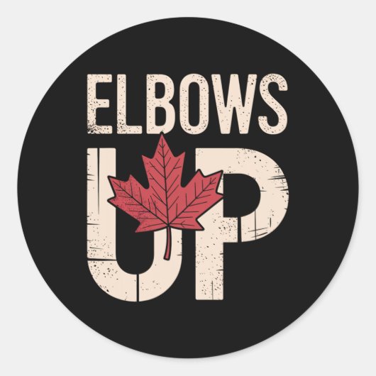 Grappige Canada Meme Ellebogen Omhoog (1)  Ronde Sticker (Voorkant)