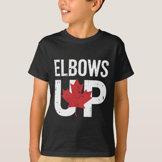 Grappige Canada Meme Ellebogen Omhoog T-shirt (Voorkant)