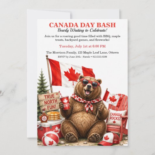 Grappige Canadese Beer Canada Day Feest BBQ Achter Kaart (Voorkant)