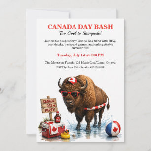 Grappige Canadese Bizon Canada Day achtertuin BBQ- Kaart