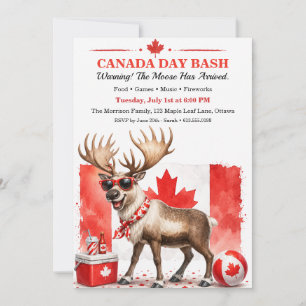 Grappige Canadese Eland Canada Day Feest BBQ Kaart