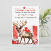 Grappige Canadese Eland Canada Day Feest BBQ  Kaart (Staand voorkant)
