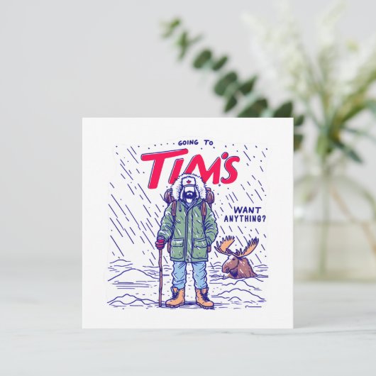 Grappige Canadese koffie Kaart (Staand voorkant)