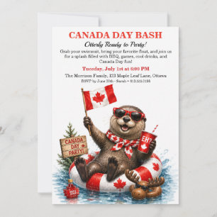 Grappige Canadese Otter Canada Day Zwembadfeestje Kaart