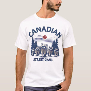 Grappige Canadese Raccoons Canadese Street Gang T-shirt