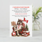 Grappige Canadese wolf Canada Day achtertuin BBQ-f Kaart (Staand voorkant)