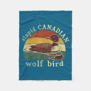 Grappige Canadese Wolf Loon Vogel Duikers Meme Hum Fleece Deken