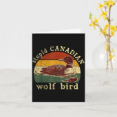 Grappige Canadese Wolf Loon Vogel Duikers Meme Hum Kaart (Gele Bloem)