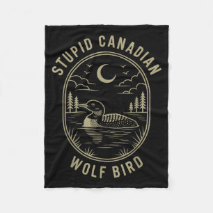 Grappige Canadese Wolf Vogel Loon Hockey Natuur Fleece Deken