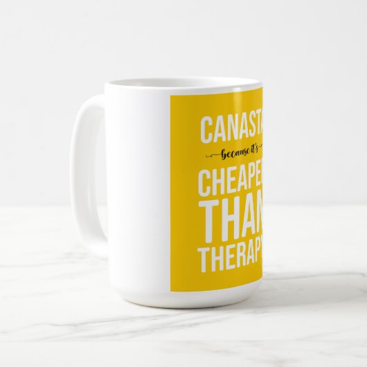 Grappige Canasta Mok (Voorkant links)