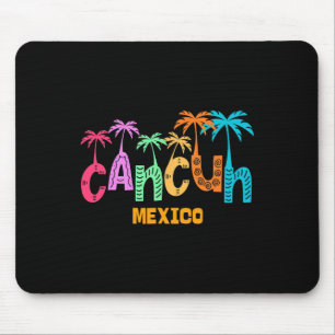Grappige Cancun Mexico Palmboom Kleurrijke Typogra Muismat