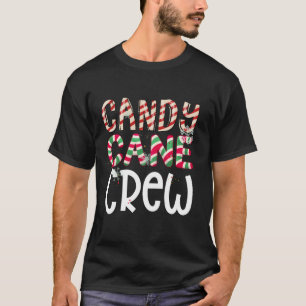 Grappige Candy Cane Crew Matching Christmas Hearts T-shirt