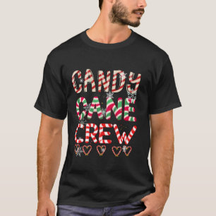 Grappige Candy Cane Crew Matching Christmas Hearts T-shirt