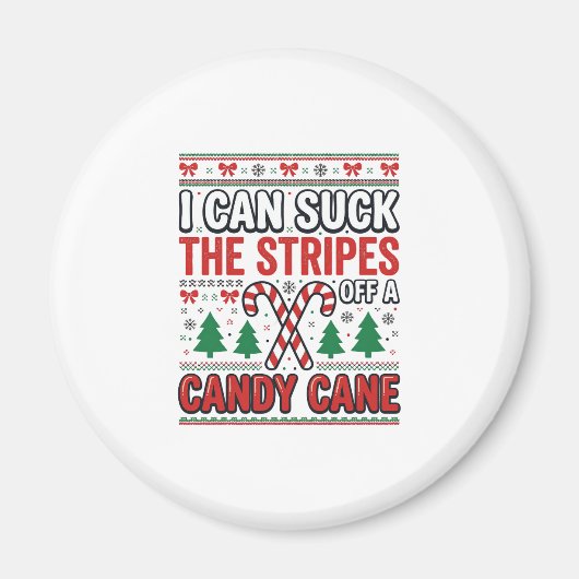 Grappige Candy Cane Kerst Trui Magneet (Voorkant)