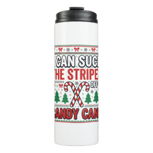 Grappige Candy Cane Kerst Trui Thermosbeker