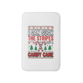 Grappige Candy Cane Kersttrui Badmat (Voorkant Verticaal)