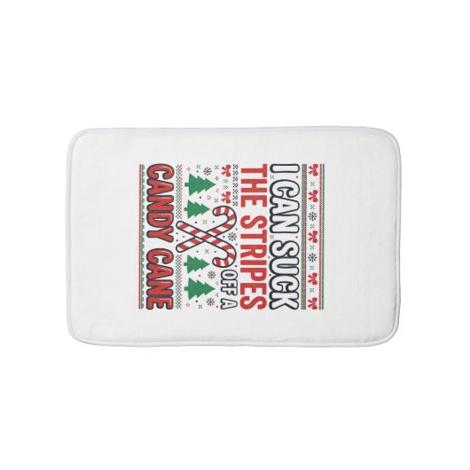 Grappige Candy Cane Kersttrui Badmat (Voorkant)