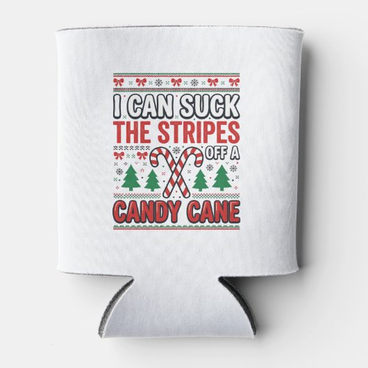 Grappige Candy Cane Kersttrui Blikjeskoeler (Voorkant)