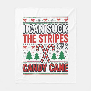 Grappige Candy Cane Kersttrui Fleece Deken