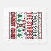 Grappige Candy Cane Kersttrui Fleece Deken (Voorkant (Horizontaal))