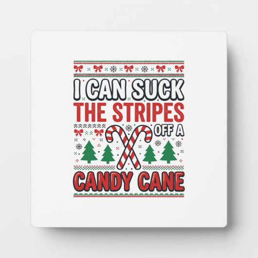 Grappige Candy Cane Kersttrui Fotoplaat (Voorkant)