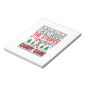 Grappige Candy Cane Kersttrui Notitieblok (Linkerzijde)
