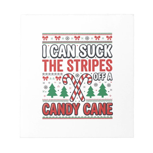 Grappige Candy Cane Kersttrui Notitieblok (Voorkant)