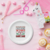 Grappige Candy Cane Kersttrui Papieren Bordje (Feest)