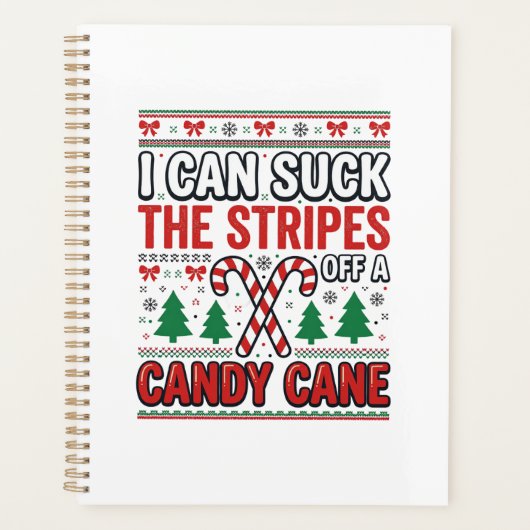 Grappige Candy Cane Kersttrui Planner (Voorkant)