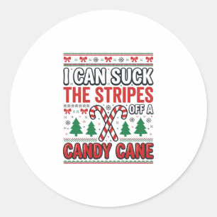 Grappige Candy Cane Kersttrui Ronde Sticker