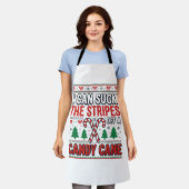 Grappige Candy Cane Kersttrui Schort (Gedragen)