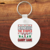 Grappige Candy Cane Kersttrui Sleutelhanger (Voorkant)