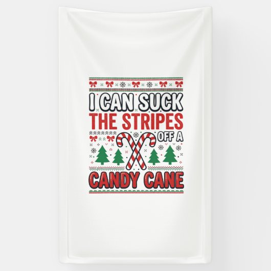 Grappige Candy Cane Kersttrui Spandoek (Verticaal)