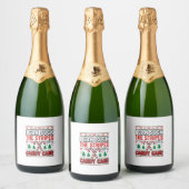 Grappige Candy Cane Kersttrui Sparkling Wijnetiket (Flessen)