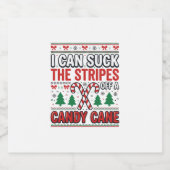 Grappige Candy Cane Kersttrui Sparkling Wijnetiket (Enkel label)