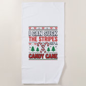 Grappige Candy Cane Kersttrui Strandlaken (Voorkant)