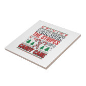 Grappige Candy Cane Kersttrui Tegeltje (Zijkant)