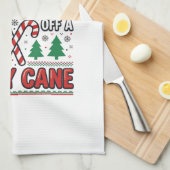 Grappige Candy Cane Kersttrui Theedoek (Quarter Fold)