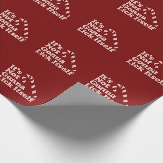 Grappige Candy Cane Lick Zichzelf Kerstmis Cadeaupapier (Hoek)