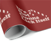 Grappige Candy Cane Lick Zichzelf Kerstmis Cadeaupapier (Rol Hoek)