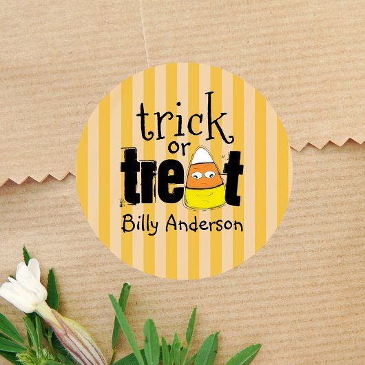 Grappige Candy Corn Halloween Aanpassing Ronde Sticker