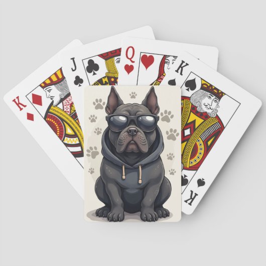 Grappige Cane Corso Kawaii Hond Pokerkaarten (Achterkant)