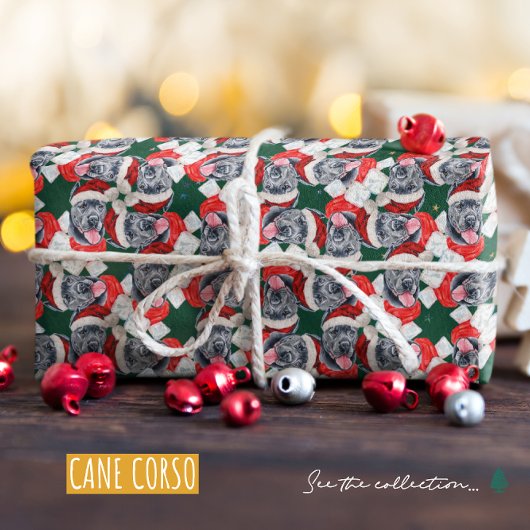 Grappige Cane Corso Kerst Patroon Cadeaupapier